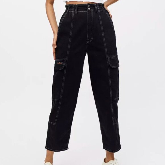 Urban Outfitters BDG Blaine Relaxed Fit Baggy Skate Jeans Black Size 27 - Picture 1 of 6